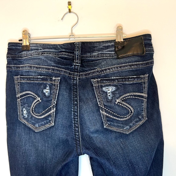 Silver Jeans Women’s Suki Straight Leg Mid Rise Dark Denim 28 X 32 Super Stretch - Picture 8 of 16